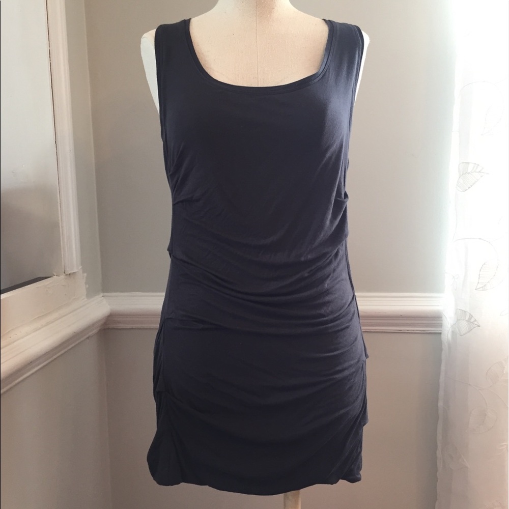 CAbi Ruched Tunic Tank Mini Dress